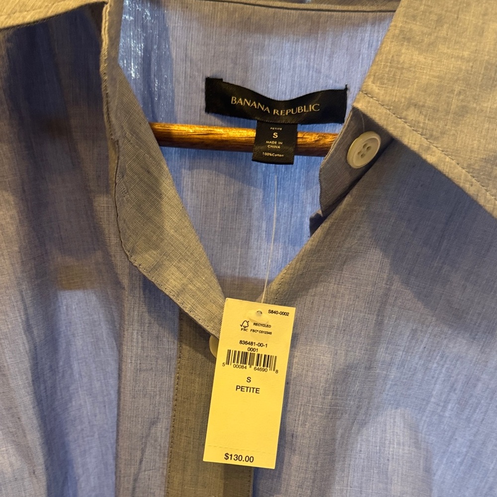 Banana Republic Light Blue Shirt Dress - Picture 2 of 5